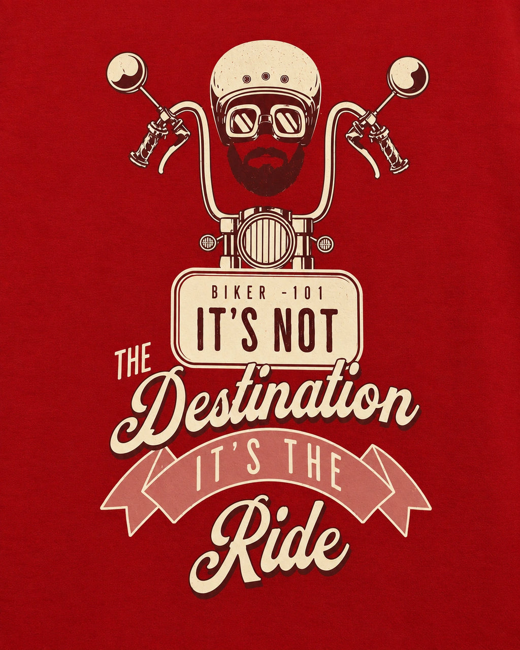 Biker t-shirt flat lay print detail wrinkle-free cotton