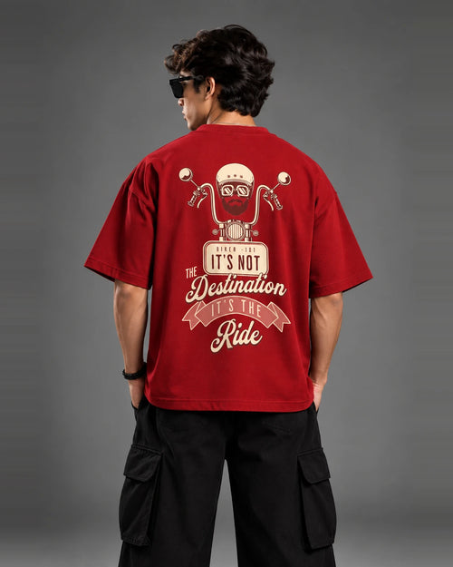Biker t-shirt back print vintage motorcycle rider graphic