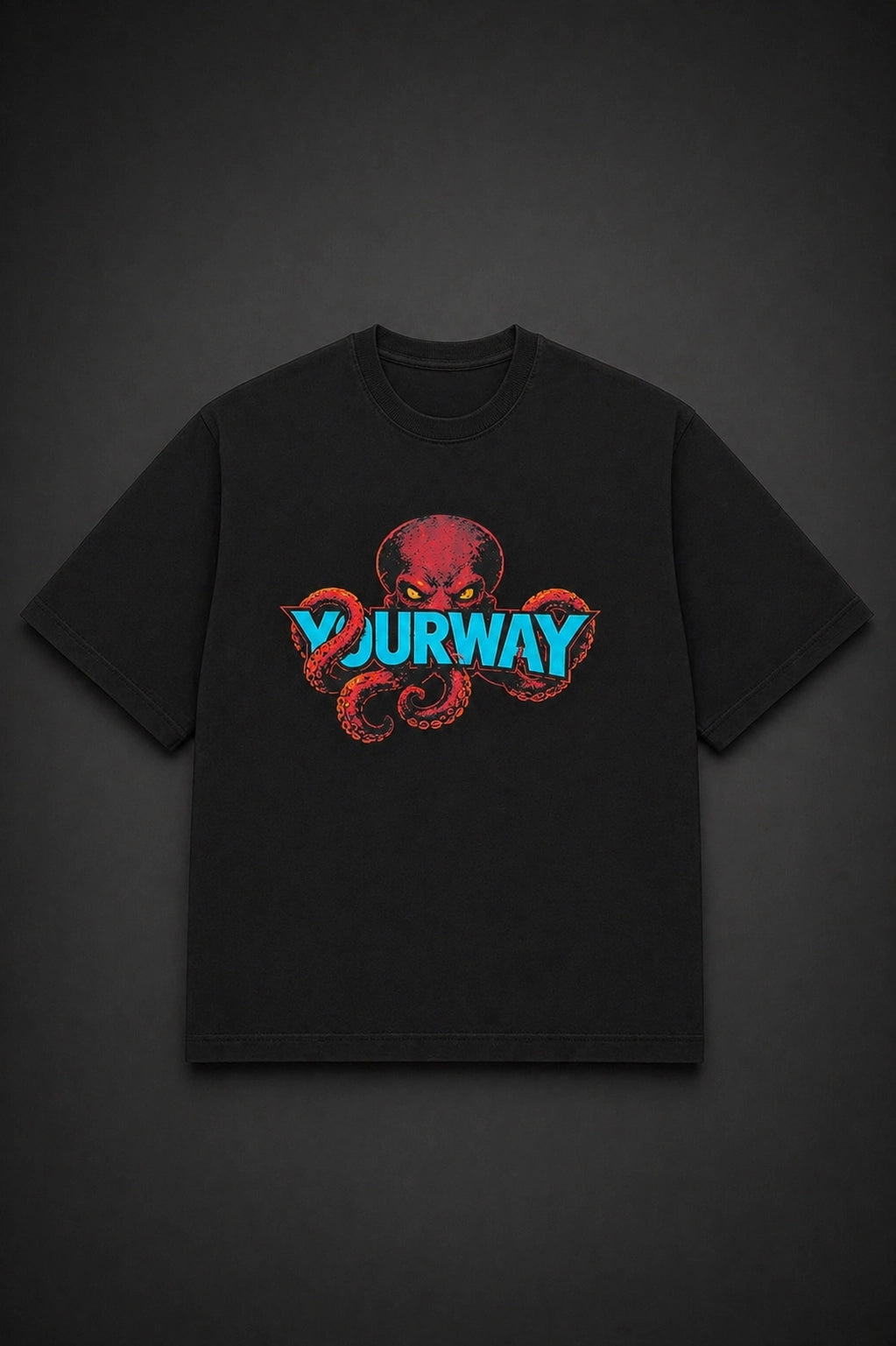 Octopus Holding Earth Black T-Shirt Yourway
