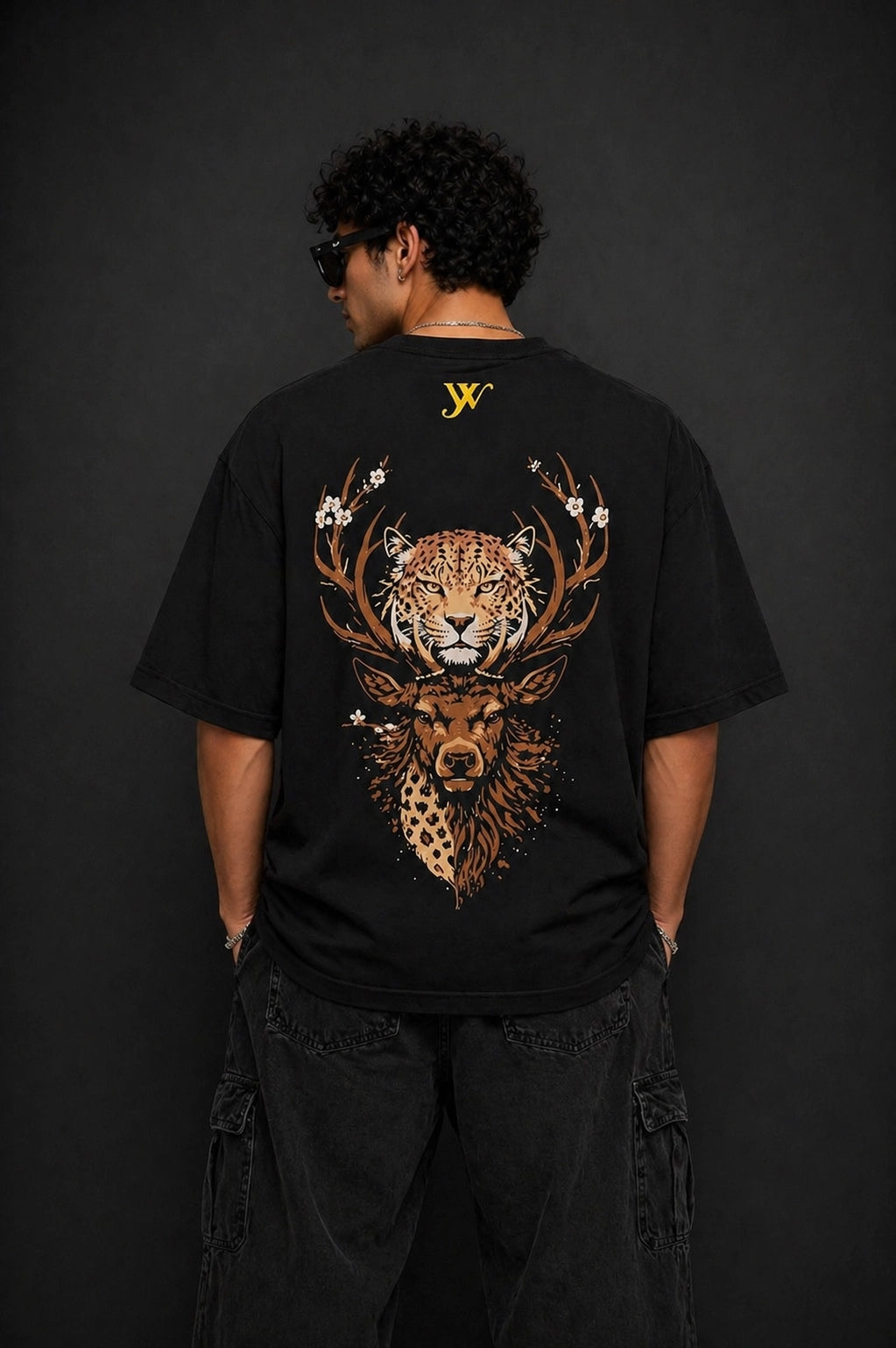 Predator Leopard & Deer Black T-Shirt Yourway