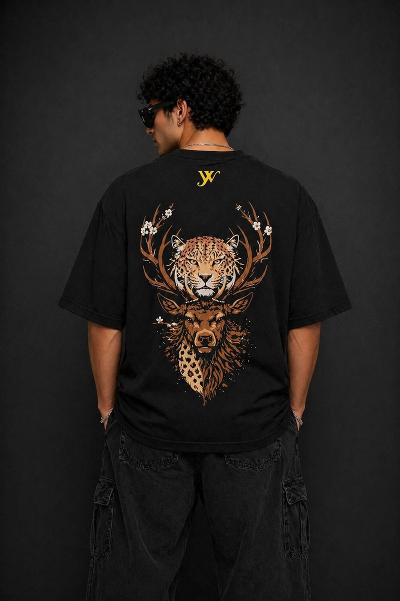 Predator Leopard & Deer Black T-Shirt Yourway