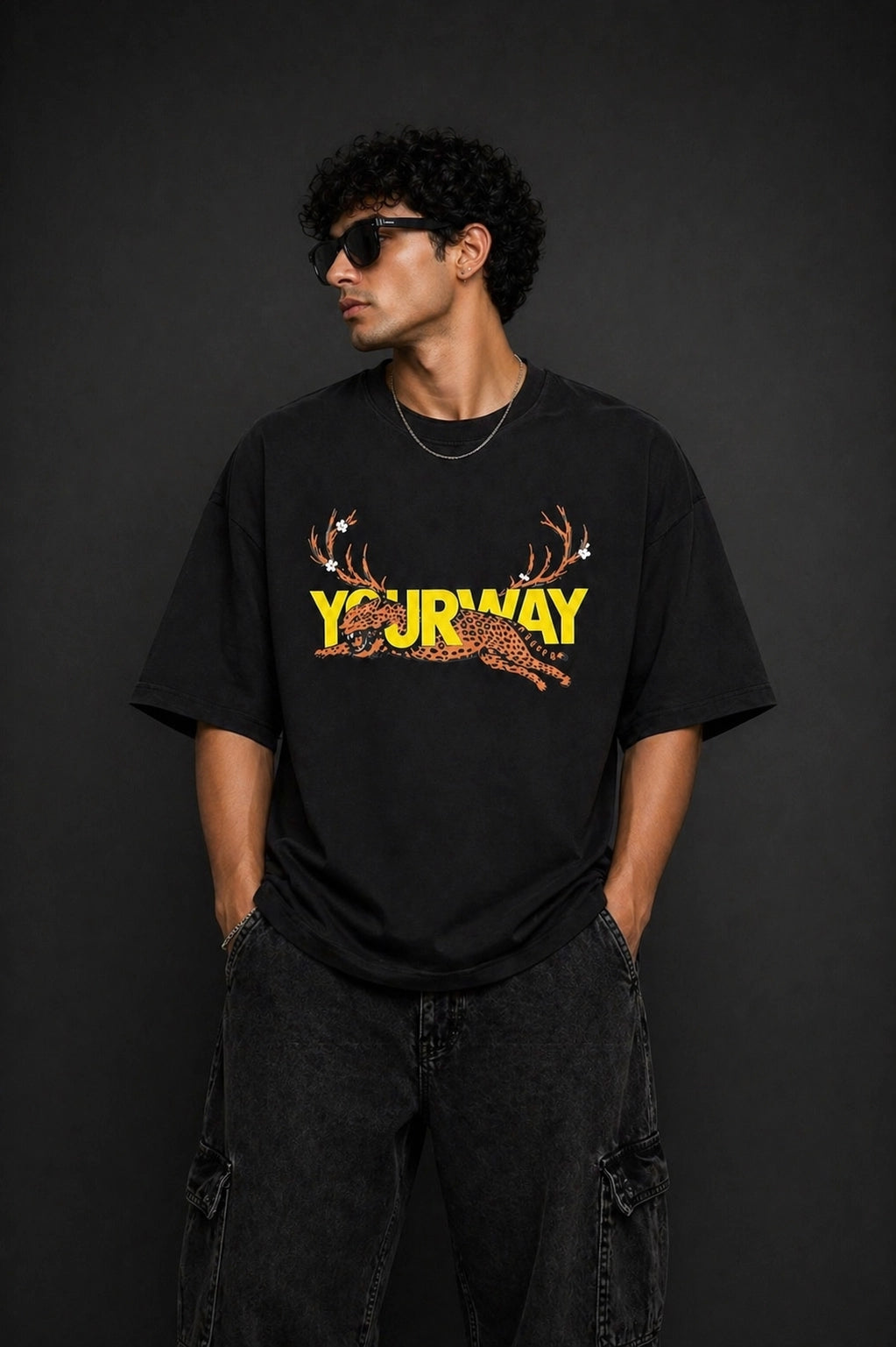 Predator Leopard & Deer Black T-Shirt Yourway