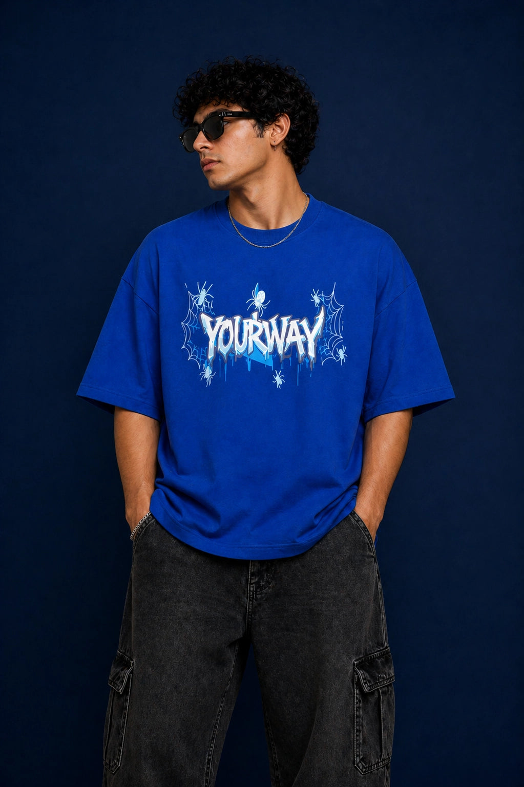 Blue Spider Web T-Shirt Yourway