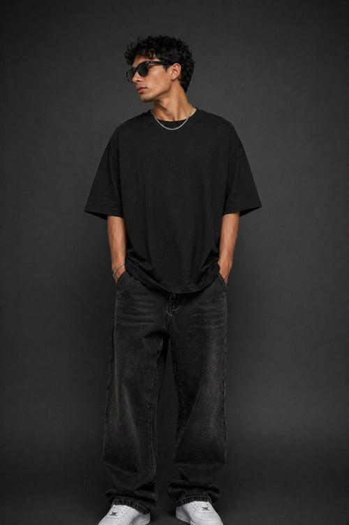 Plain Black T-Shirt – Premium Cotton Everyday Essential Yourway