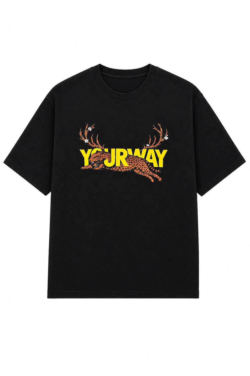 Predator Leopard & Deer Black T-Shirt Yourway